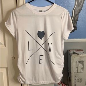 White Love tee with arrows